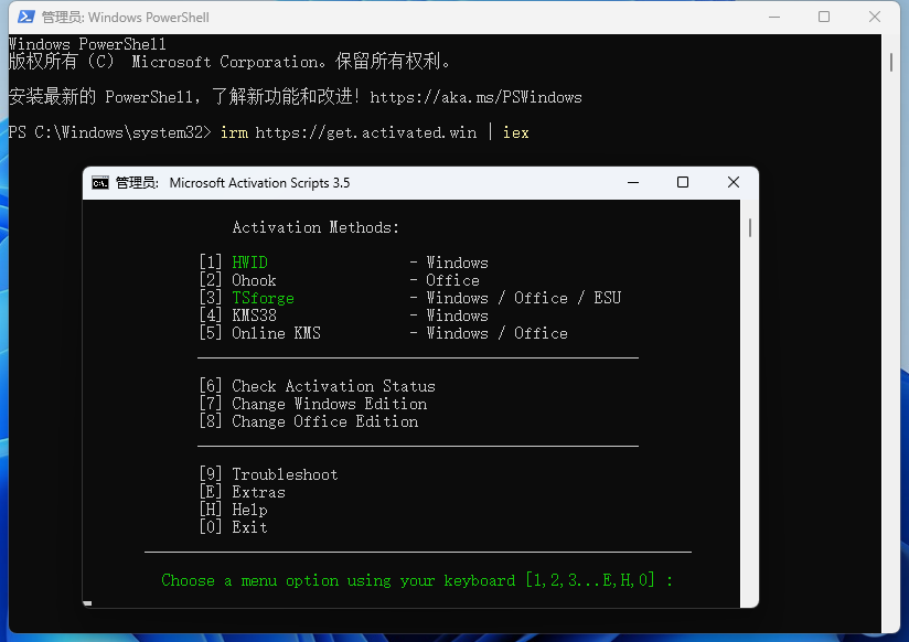 Microsoft Activation Scripts（MAS）激活工具